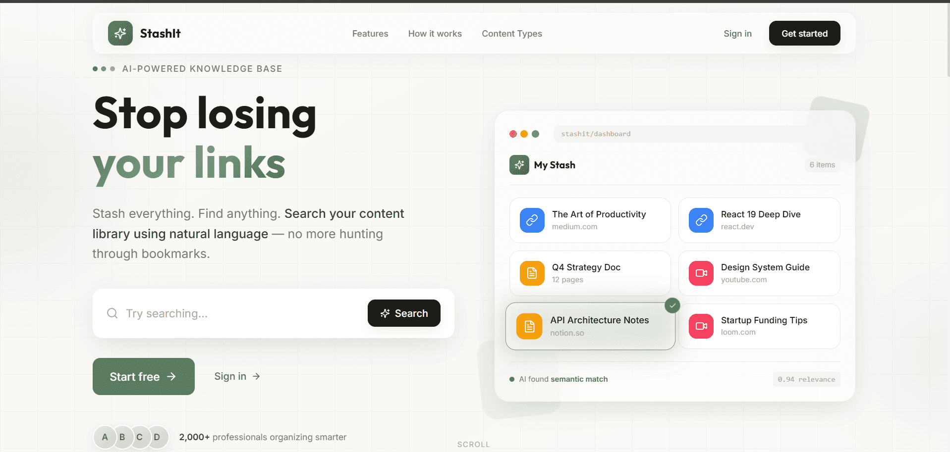 Preview of Stashit Cloud